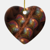 蛍光カラフル抽象芸術茶トリップ(幻覚体験)のようなフラクタル セラミックオーナメント (裏面)