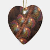 蛍光カラフル抽象芸術茶トリップ(幻覚体験)のようなフラクタル セラミックオーナメント (左)