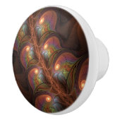 蛍光カラフル抽象芸術茶トリップ（幻覚体験）のようなフラクタル セラミックノブ (右)