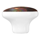 蛍光カラフル抽象芸術茶トリップ（幻覚体験）のようなフラクタル セラミックノブ (側面)