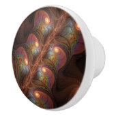 蛍光カラフル抽象芸術茶トリップ（幻覚体験）のようなフラクタル セラミックノブ (右)