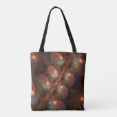 蛍光カラフル抽象芸術茶トリップ(幻覚体験)のようなフラクタル トートバッグ (裏面)