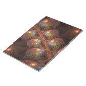 蛍光カラフル抽象芸術茶トリップ(幻覚体験)のようなフラクタル ノートパッド (アングル)