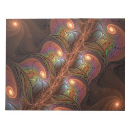 蛍光カラフル抽象芸術茶トリップ（幻覚体験）のようなフラクタル ノートパッド