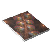 蛍光カラフル抽象芸術茶トリップ（幻覚体験）のようなフラクタル ノートパッド (アングル)