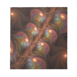 蛍光カラフル抽象芸術茶トリップ（幻覚体験）のようなフラクタル ノートパッド