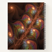 蛍光カラフル抽象芸術茶トリップ（幻覚体験）のようなフラクタル ノートブック (裏面)