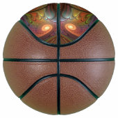 蛍光カラフル抽象芸術茶トリップ（幻覚体験）のようなフラクタル バスケットボール (右)