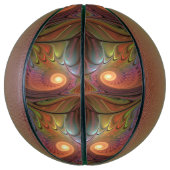 蛍光カラフル抽象芸術茶トリップ（幻覚体験）のようなフラクタル バスケットボール (縦)