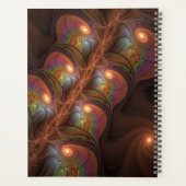 蛍光カラフル抽象芸術茶トリップ（幻覚体験）のようなフラクタル プランナー手帳 (裏面)