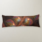 蛍光カラフル抽象芸術茶トリップ（幻覚体験）のようなフラクタル ボディピロー (裏面)