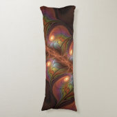 蛍光カラフル抽象芸術茶トリップ（幻覚体験）のようなフラクタル ボディピロー (正面縦)