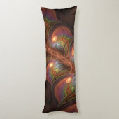 蛍光カラフル抽象芸術茶トリップ（幻覚体験）のようなフラクタル ボディピロー (裏面 (縦))
