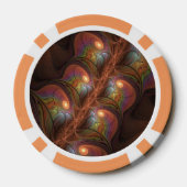 蛍光カラフル抽象芸術茶トリップ（幻覚体験）のようなフラクタル ポーカーチップ (裏面)