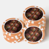 蛍光カラフル抽象芸術茶トリップ（幻覚体験）のようなフラクタル ポーカーチップ (積み重ね)