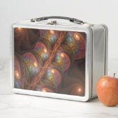 蛍光カラフル抽象芸術茶トリップ（幻覚体験）のようなフラクタル メタルランチボックス (インサイチュ)