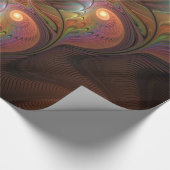 蛍光カラフル抽象芸術茶トリップ（幻覚体験）のようなフラクタル ラッピングペーパー (角)