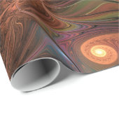 蛍光カラフル抽象芸術茶トリップ（幻覚体験）のようなフラクタル ラッピングペーパー (ロールコーナー)