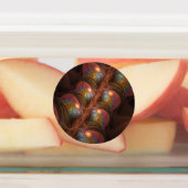 蛍光カラフル抽象芸術茶トリップ（幻覚体験）のようなフラクタル ラベル (貼付)