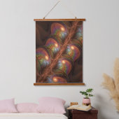 蛍光カラフル抽象芸術茶トリップ（幻覚体験）のようなフラクタル 吊り下げ型タペストリー (寝室)