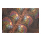 蛍光カラフル抽象芸術茶トリップ(幻覚体験)のようなフラクタル 枕カバー (裏面)