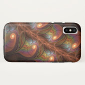 蛍光カラフル抽象芸術茶トリップ（幻覚体験）のようなフラクタル Case-Mate iPhoneケース (裏面(横))