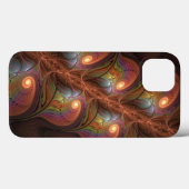 蛍光カラフル抽象芸術茶トリップ(幻覚体験)のようなフラクタル Case-Mate iPhoneケース (裏面 (横))