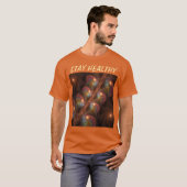 蛍光カラフル抽象芸術茶トリップ(幻覚体験)のようなフラクタル Tシャツ (正面フル)