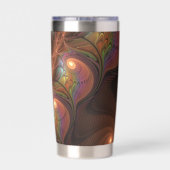 蛍光カラフル抽象芸術茶モダンフラクタル 保温保冷タンブラー (背面)