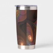 蛍光カラフル抽象芸術茶モダンフラクタル 保温保冷タンブラー (右面)