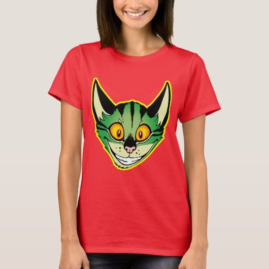 蛍光キャラクター猫の女性Tシャツ Tシャツ (正面)