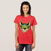 蛍光キャラクター猫の女性Tシャツ Tシャツ (正面フル)