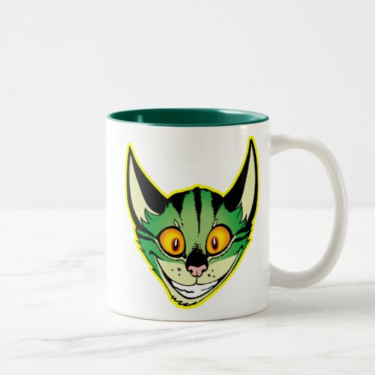 蛍光キャラクター猫マグカップ ツートーンマグカップ (右)