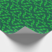 蛍光グリーンクリスマスツリーパターン ラッピングペーパー (角)