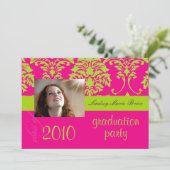 蛍光ダマスク/ホットピンク 招待状 (スタンド正面)