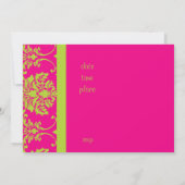 蛍光ダマスク/ホットピンク 招待状 (裏面)
