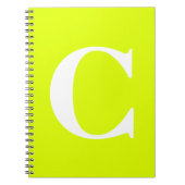 蛍光チャートレユイエローネオンネームモノグラム ノートブック (正面)