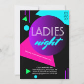 蛍光ナイトクラブレディースプロモーションフライヤー 招待状 (正面)