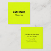 蛍光ネオンイエローブライトカラフルカスタム コーリングカード (正面/裏面)