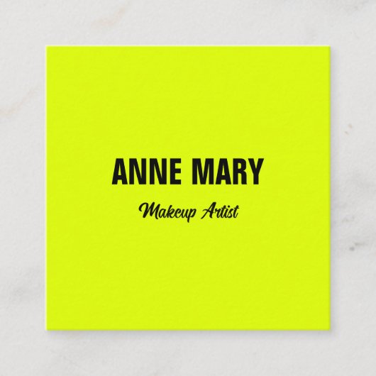 蛍光ネオンイエローブライトカラフルカスタム コーリングカード (正面)