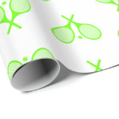 蛍光ネオングリーンテニスラケットラケット ラッピングペーパー (ロールコーナー)