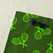 蛍光ネオングリーンテニスラケットレトロ ビーチタオル (インサイチュ)