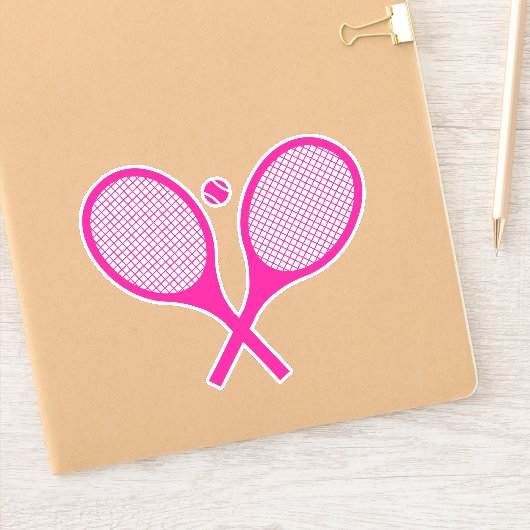 蛍光ネオンピンクテニスラックボール シール (ノートブック)