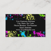 蛍光ネオンペンキの（ばちゃばちゃ）跳ねるの芸術家のカラフル 名刺 (裏面)