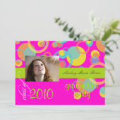 蛍光バブモダンル/ホットピンク/オレンジ/ライム 招待状 (スタンド正面)