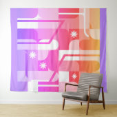 蛍光パステルジオメトリックパターンタペストリー タペストリー (インサイチュ(横))