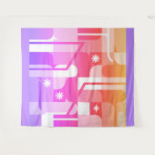 蛍光パステルジオメトリックパターンタペストリー タペストリー (正面(横))