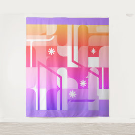 蛍光パステルジオメトリックパターンタペストリー タペストリー