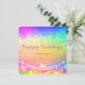 蛍光パープルのクリスマス背景 ハイウェイ カー シーズンカード (スタンド正面)