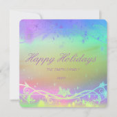 蛍光パープルのクリスマス背景 ホリデー カー シーズンカード (正面)